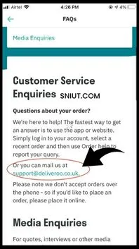 Deliveroo Contact Email