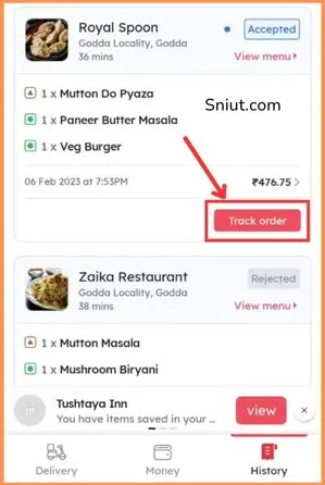 Zomato Order Cancle in apps